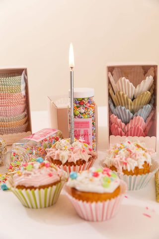 Karen Adams Designs Birthday Candles: Pastel with Glitter