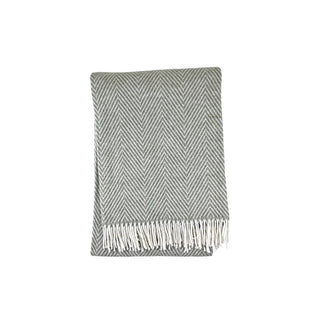 A Soft Idea Herringbone Recycled Cotton Throw 51" x 67": Sky Blue