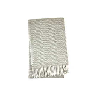 A Soft Idea Herringbone Recycled Cotton Throw 51" x 67": Sky Blue