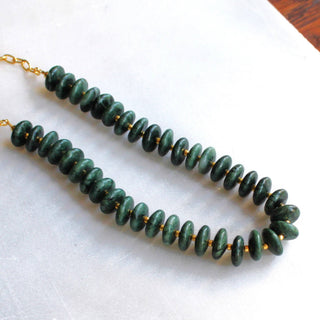 The Silver Wren natural jade necklace 
18kt gold plated -lead, nickel and cadmium free •Heavy plating, tarnish resistant, water friendly 
•Beaded by hand just for you 
