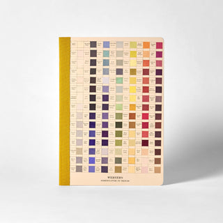 This 64 page lined notebook by Roomytown is the ideal companion for jotting down notes, thoughts, and ideas. The cover design captures the historial charm of Werner's Nomenclature of Colours, used by pioneers like Charles Darwin to categorise colours through nature's inspiration. Roomytown's design team in Bath, UK, have curated the design using an adaptation of colour swatches published by P. Syme in 1821. The notebook is finished with a coloured fabric spine for an added touch of sophistication.&nbsp;
