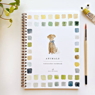 The Animals Watercolor Workbook by Emily Lex Studio includes 12 animal illustrations with an example of the finished painting, step-by-step instructions, and a lightly illustrated sketch for you to paint. It's just like a coloring book, but with watercolor!
