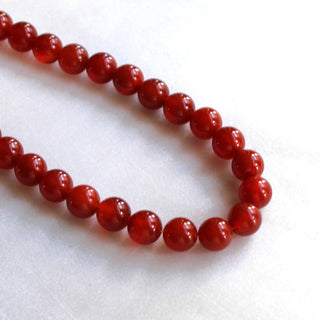 The Silver Wren Nia Chunky Carnelian Beaded Necklace: 16 inch + extender