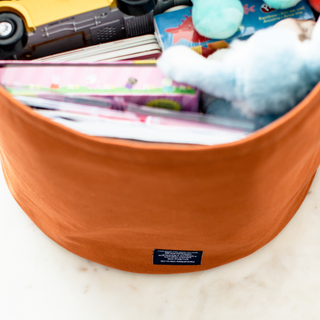 Canvas Storage Organization Reversible Bucket Large: Majolica