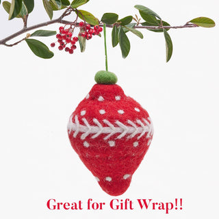 BAUBLE RED Felt Ornament by Rockflowerpaper
