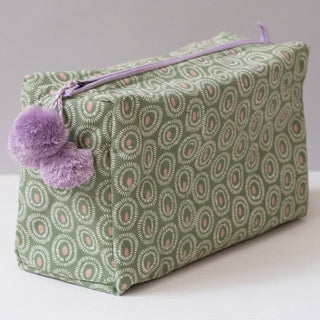 Cotton toiletry print bag by Graymarket Design size 10”x8”x3.5”