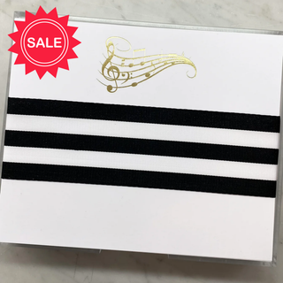 8.5"x7" notepad with music notes centered in gold foil by Black Ink boasts 160 sheets of heavy-weight, superior quality paper with a velvety smooth writing surface.