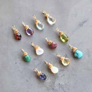 Birthstone charms perfect to layer on any necklace - available in citrine, turquoise  and peridot.
