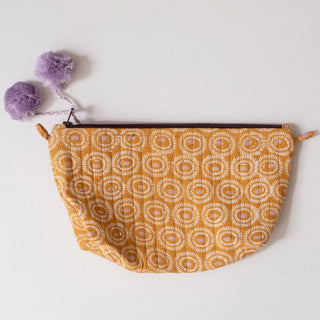 Graymarket Design Tangier Tangerine Block Printed Makeup Pouch