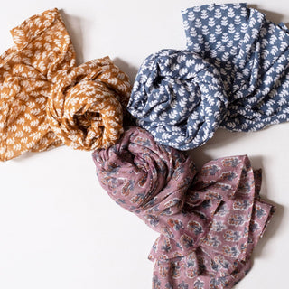 Graymarket Design Malin Mauve Block Printed Scarf