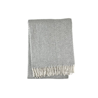 A Soft Idea Herringbone Recycled Cotton Throw 51" x 67": Sky Blue