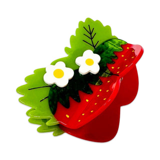 Jenny Lemons Large Strawberries and Flowers Hair Claw Clip