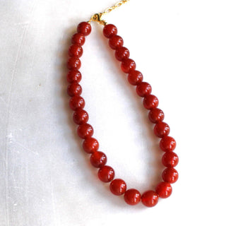 The Silver Wren Nia Chunky Carnelian Beaded Necklace: 16 inch + extender
