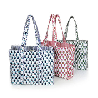 Amelia Rose Hydrangea Quilted Tote Bag-Green