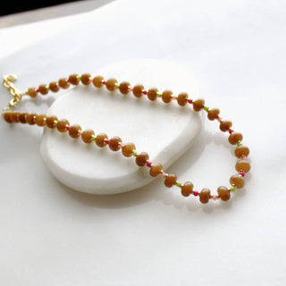 The Silver Wren Saddle Stone Candy Necklace: Light Brown