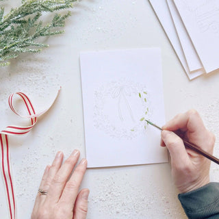 Emily Lex Studio Christmas cheer paintable watercolor notecard set