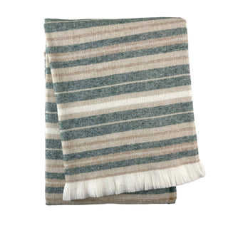 A Soft Idea Recycled Cotton Striped Eyelash  Throw 55" x  70": Terracotta
