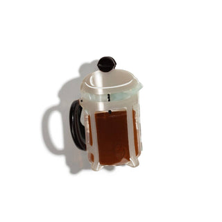 Mini frech expresso hair claw clip by Jenny Lemons. Measures approximately 2" x 1.25"