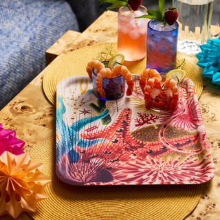 Caskata Underwater Affair Large Rectangular Birchwood Tray
