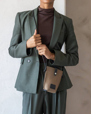 Graf Lantz Hana Merino Wool Phone Crossbody - Cumin Black
