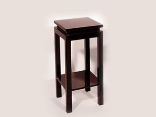 Ming Stand end table 12" x 12" x 30" H, Brown Lacquer Only by Pacific Connections.