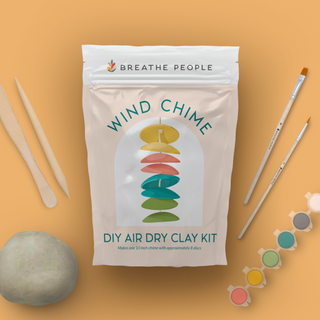 Breathe People DIY Clay Kit Wind Chime What's Included: -300 grams of premium air-dry clay (enough to make 1-2 holders). -Precision tools: blending tool, knife tool, and needle tool for shaping and designing. -Acrylic paints and brushes to bring your creations to life. -Easy-to-follow project template and step-by-step instructions.