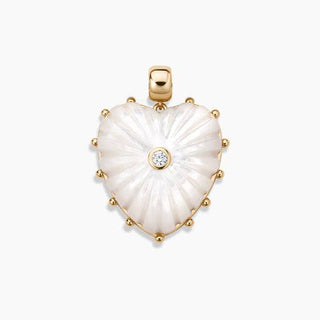 Hand carved heart charm by Thatch. Measures approximately: 32 mm x 30 mm x 8.5 mm.