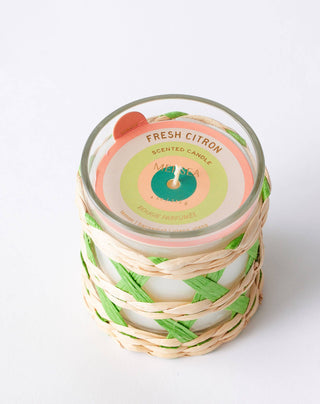FRESH CITRON candle by Mersea with scents of lemon | bergamot | ylang ylang. A vibrant burst of citrus paired with subtle herbal notes creates an energizing blend that captures the essence of a sunlit garden. 4 oz size