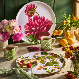 Caskata Nasturtiums Large Round Birchwood Tray
