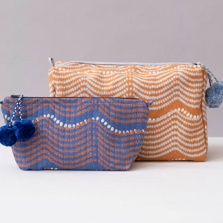 Graymarket Design Basti Sky Block Printed Makeup Pouch