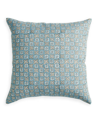 Kyoto Fresh Azure by Walter G 
Floral with a geometric print linen pillow 50x50 