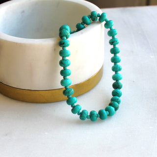 5x8mm turquoise bead necklace 
16”