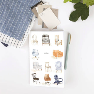 Emily Lex Studios Softtouch Cover Notebook with Original Watercolor Artwork: Chairs