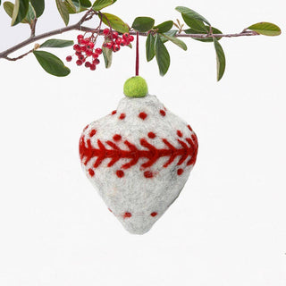 Felt ornament by Rockflowerpaper
 3.5”wide x 2” high