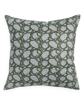 Walter G Lahore Thyme bold floral linen pillow with insert included.
 Dimensions: 50”x50”cm