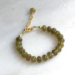 The Silver Wren colorful jade bracelet strung by hand •18kt gold filled closure •Available in a 6.5 inch length with a 1.5 inch extender
Perfect for stacking of wearing solo.