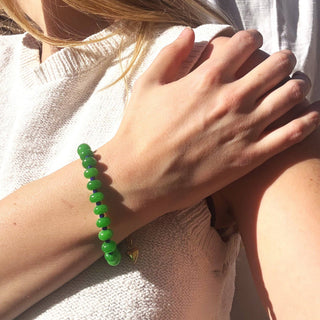 The Silver Wren Candy Stone Beaded Bracelet: Aqua