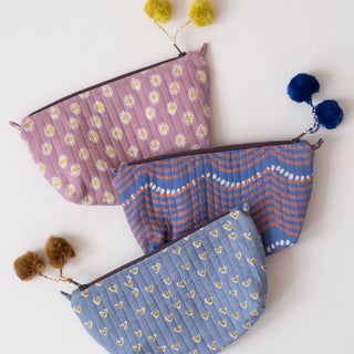 Graymarket Design Basti Sky Block Printed Makeup Pouch