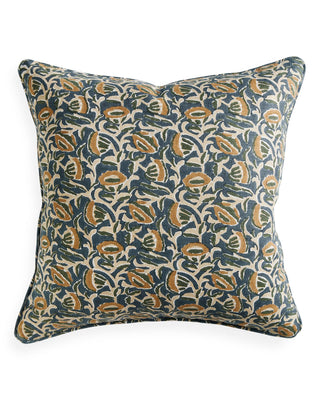 Block floral print linen pillow with insert included by Walter G.