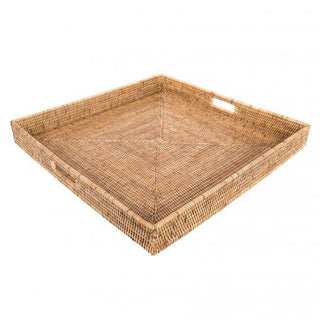 Rattan Square Serving/Ottoman Tray