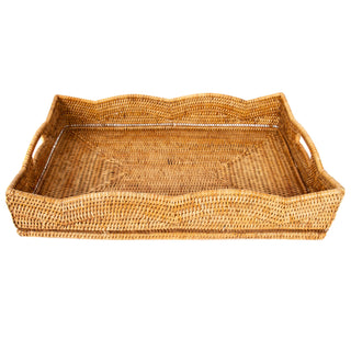 Rattan Scallop Collection Rectangular Tray