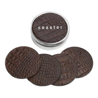 Four Pieces Coaster Set - Crocodile Brown