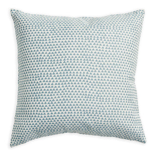 Huts Mineral by Walter G 
Outdoor Pillow white background with a seafoam triangular pattern 55x55
