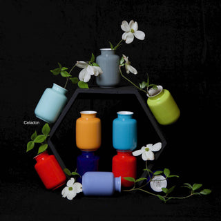 Glossy Porcelain Mini Milk Jar Vase- Celadon