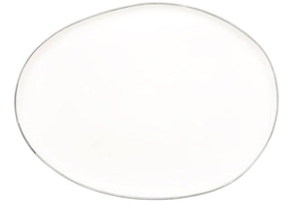 White tray with grey rim